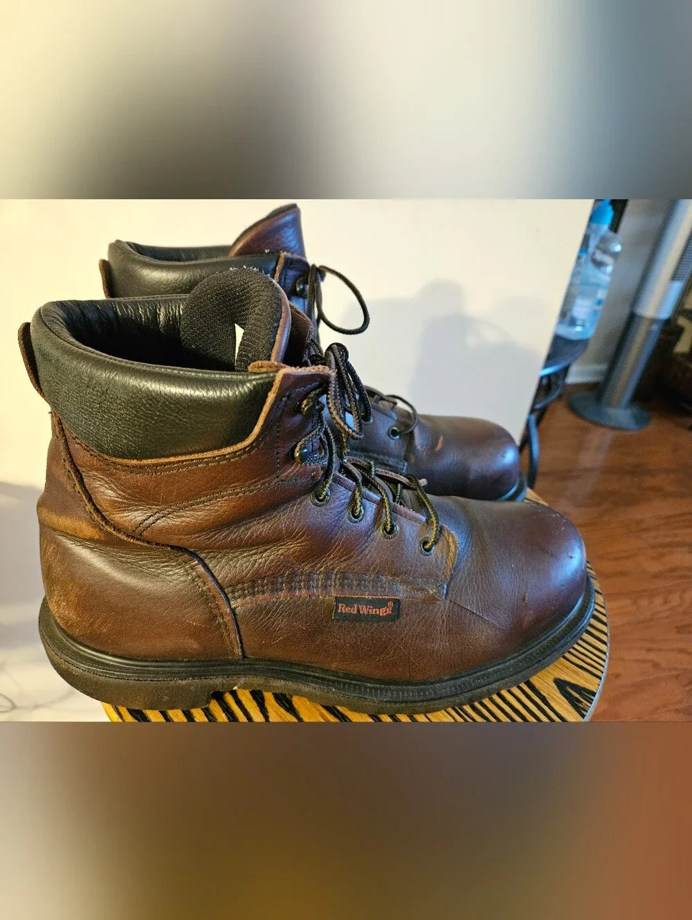 Red Wing Shoes Brown Leather Lace-Up Work Boots